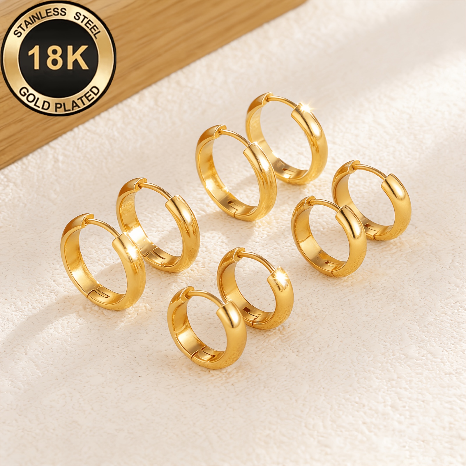 Women's 18K Gold-Plated Stainless Steel Earrings
